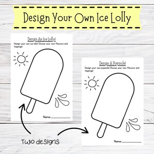 Ice Lolly Design Printable: Kids Summer Coloring Activity (PDF Download ...