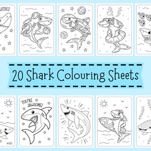 Shark Colouring Sheets - Shark Colouring For Children - Shark Coloring Pages For Kids - Ocean Colouring - Great White Shark Coloring