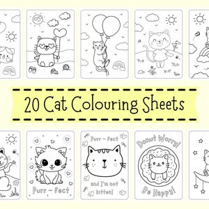Cat Colouring Sheets - Cat Colouring For Children - Kitten Coloring Pages For Kids - Cat Activity Sheets - Kitten Colouring Printables