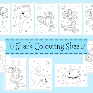 Shark Colouring Sheets - Shark Colouring For Children - Shark Coloring Pages For Kids - Ocean Coloring Sheets - Under The Sea Colouring
