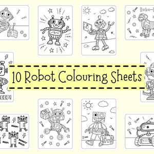 Robot Colouring Sheets - Robot Colouring For Children - Robot Coloring Pages For Kids - Robots Colouring Printables - Robot Party Activity