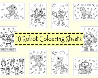 Robot Colouring Sheets For Children - Robot Coloring Pages For Kids - Robot Activity Printables - Robot Colouring PDF Downloads