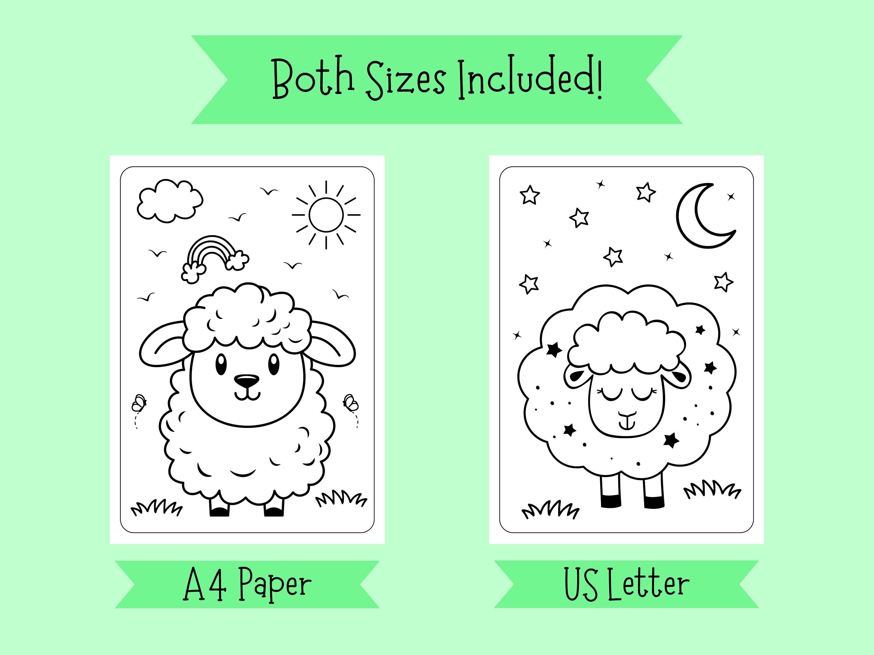 Sheep Colouring Sheets for Children Sheep Coloring Pages for Kids Cute ...