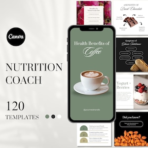 Nutrition Coach, Health Coach, Wellness Coach, Canva Social Media, Instagram Template, Nutritionist, Dietician, Health and Wellness, Food