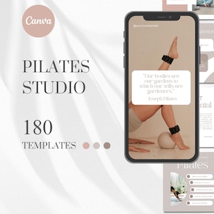 Pilates Instagram Templates | Pilates Instructor Social Media Pack | Wellness Coach Templates | Templates for Fitness Coaches | Pilates Post