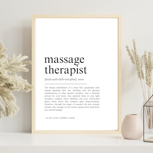 Massage Therapist Gift Definition Print for Massage Studio Decor for Massage Therapy Wall Art Massage Spa Wall Art Decor Massage Therapist