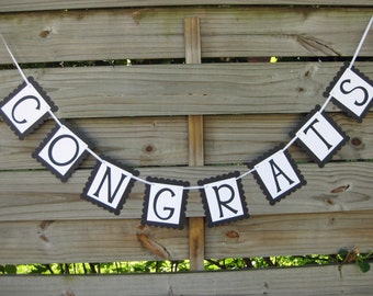 Congrats Banner in Black and White