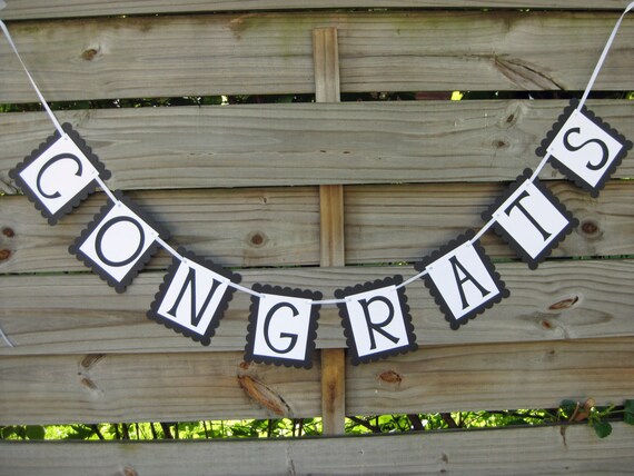 Congrats Banner in Black and White