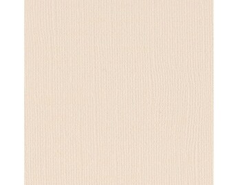 Vanilla - Canvas Texture 12X12 Cardstock - Bazzill Mono Collection - pack of 25 sheets