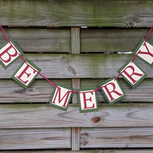 Be Merry Christmas Banner Holiday Decoration and Photo Prop image 4