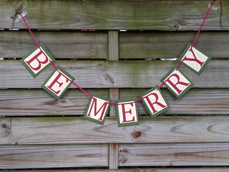 Be Merry Christmas Banner Holiday Decoration and Photo Prop image 4