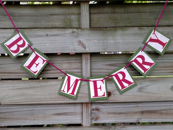 Be Merry Christmas Banner Holiday Decoration And Photo Prop Etsy
