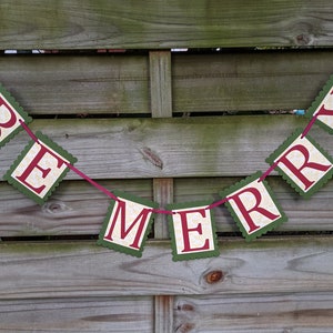 Be Merry Christmas Banner Holiday Decoration and Photo Prop image 2