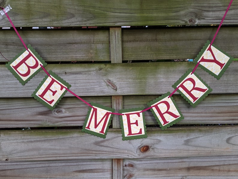 Be Merry Christmas Banner Holiday Decoration and Photo Prop image 2