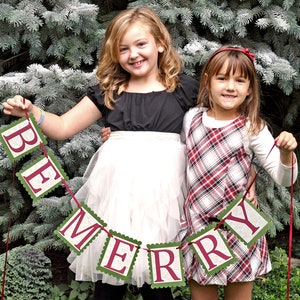Be Merry Christmas Banner - Holiday Decoration and Photo Prop
