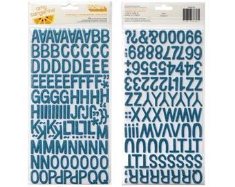 Thickers - Other Half - Foam Alpha Stickers - Bright Aqua Glitter