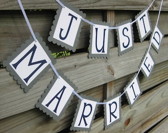 Just Married Banner: Custom Wedding Garland