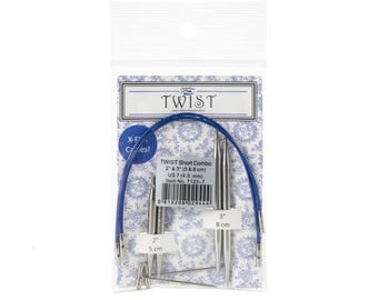 ChiaoGoo TWIST Short Combo Set 2" & 3" - size US7 (4.5mm) or US8 (5mm)