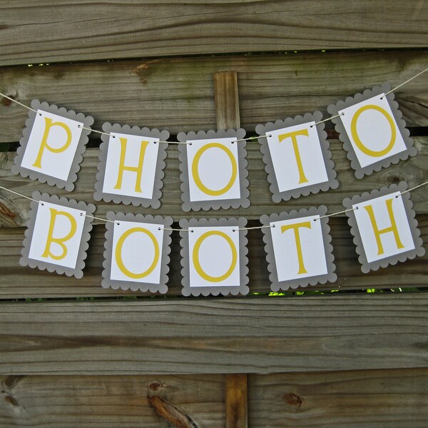 Photo Booth Banner in Grey and Yellow