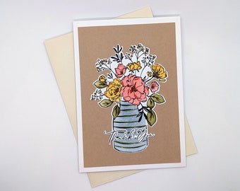 Handmade Floral Thank You Card