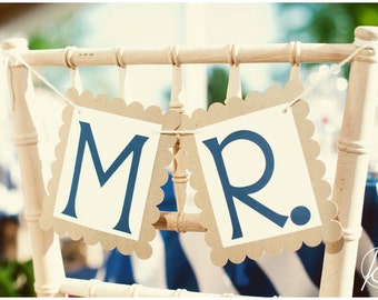 Custom Mr. and Mrs. Wedding Chair Signs: Photo Props