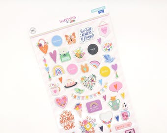 Happiness Is - Hip Kit Club - Puffy Stickers - 55 stickers