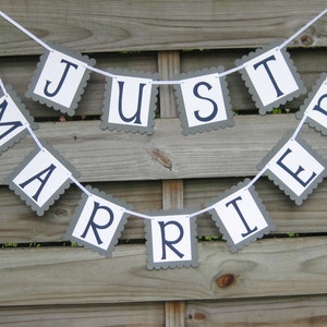Just Married Banner - Wedding Decoration in Custom Colors