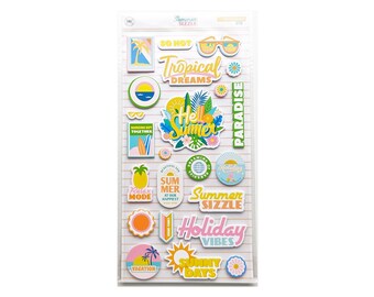 Summer Sizzle - Hip Kit Club - 23 Cardstock on Foam stickers