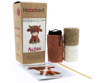 Hoooked Amigurumi Crochet Kit - Aidan the Highland Cow