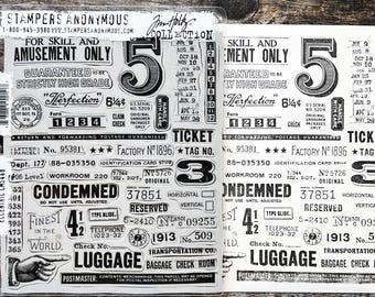 Eccentric - Tim Holtz for Stampers Anonymous - cling mount rubber stamp set - CMS448