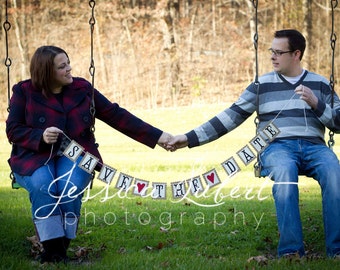 Save the Date Banner - Prop for Engagement Photos - in your custom colors