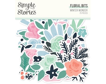 Simple Stories - Winter Wonder - Floral Bits ephemera pack