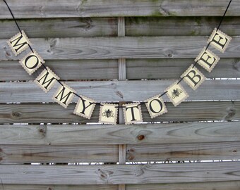 Mommy to Bee banner - Baby Shower Bunting Decoration - Bee Themed Baby Shower Garland