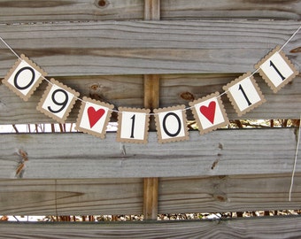 Custom Wedding Date Banner: Engagement Photo Prop