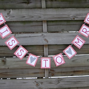 Miss To Mrs Banner - Decoración de despedida de soltera - Colores personalizados