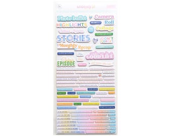 Stories We Tell - Hip Kit Club - 86 chipboard word and phrase stickers