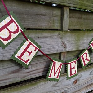 Be Merry Christmas Banner Holiday Decoration and Photo Prop image 3