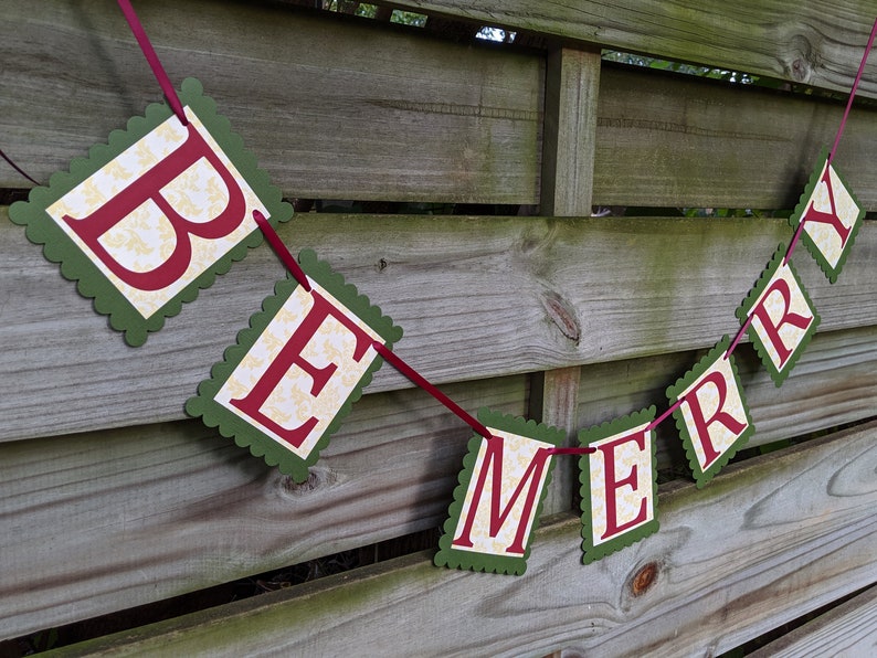 Be Merry Christmas Banner Holiday Decoration and Photo Prop image 3