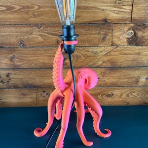 Orange pink octopus light holder lamp