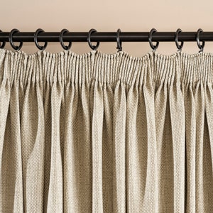 Custom Size Linen Drapes Living Room, Linen Farmhouse Curtain, Curtains For Bedroom, Custom Linen Drapes, Door Curtains, Rod Pocket Curtains