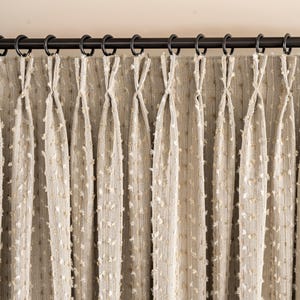 Double Pinch Pleated Linen Curtains for Living Room, Custom Size Linen Drapes, Bedroom Curtains, Rod Pocket Linen, Custom Made Linen, Drapes