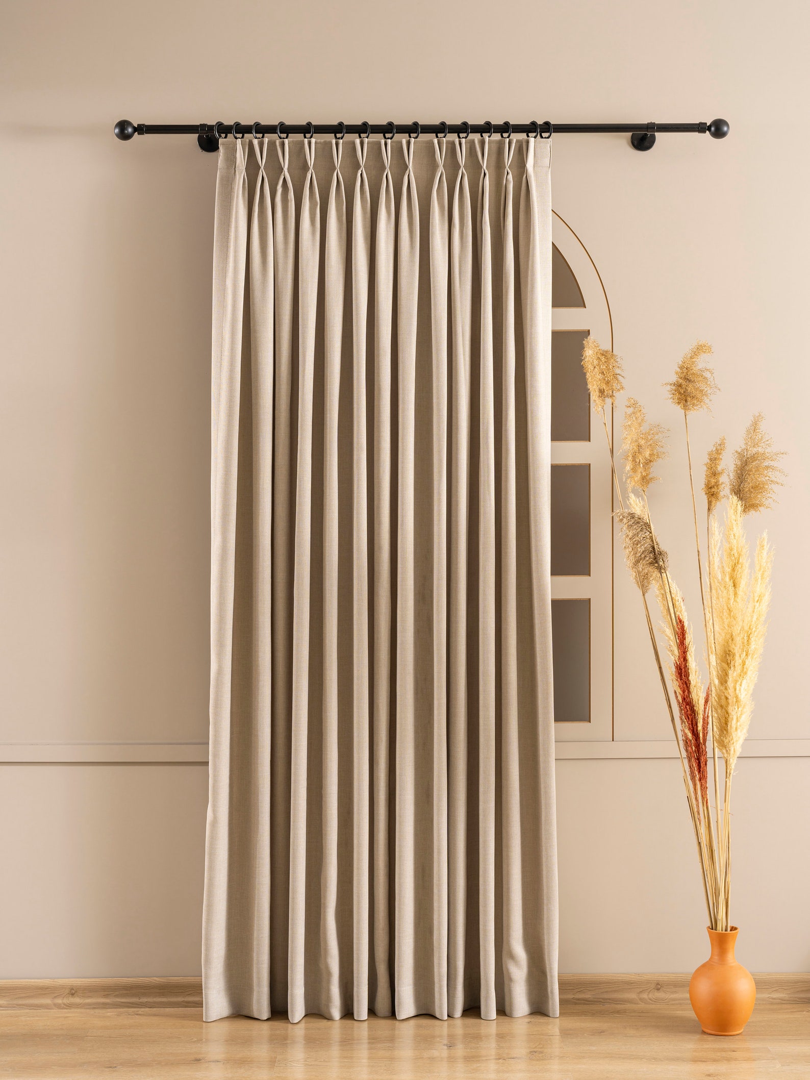 Double French Pleat Linen Curtains, Luxury Linen Curtains, Custom Linen ...