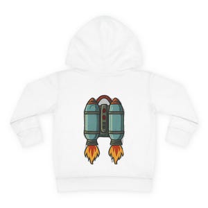 Rocket Toddler Hoodie, Space Adventure Pullover, Kids Fleece, Gift for Boys and Girls, Perfect for Birthdays and Holidays