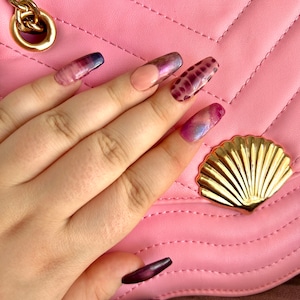 Purple Tie Die  Themed Set Press on Nails