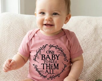 One Baby to Rule Them All Bodysuit, Lotr First Birthday Onesie, One Year Baby Birthday Party Gift, Tolkien New Dad Gift, Lotr Baby Outfit,