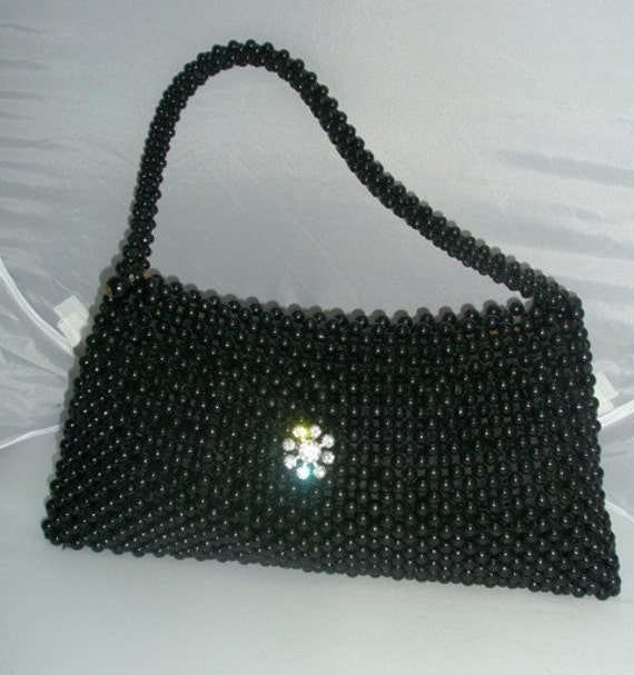 Vintage Josef (made in Japan) Shoulderbag Black Wood… Gem