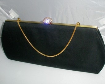 Vintage Bobbie Jerome Crystal and Satin Eveningbag