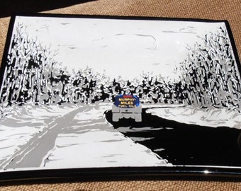 Vintage Glass Burn Murphy-Miles Fuel Oils small Ash tray dish