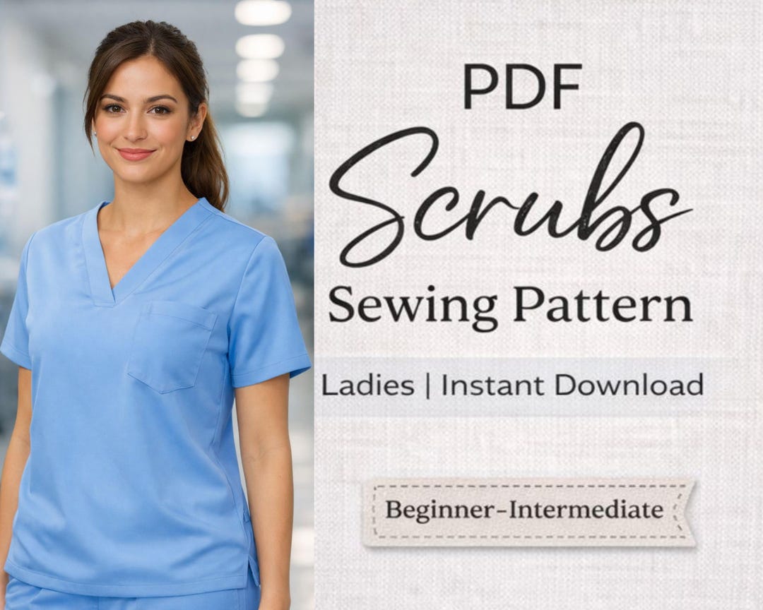Small Scrub Pattern Ladies Scrubs Sewing Pattern, Comfortable Fit (PDF Pattern) - Etsy