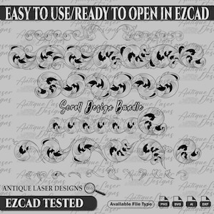 Scroll Design Bundle SVG for laser engraving and printing, laser work, svg scrolls, vector design, firearms slide, scroll svg, cricut svg.